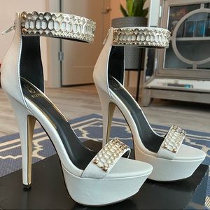 White and gold 5 inch. Heels